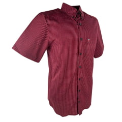 Camisa Masculina Os Vaqueiros Manga Curta Xadrez Preto/Vermelho Com Logo No Bolso REF: V19-7001XP