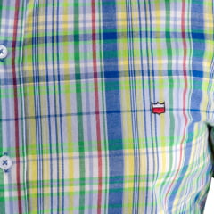 Camisa Masculina Os Vaqueiros Manga Longa Oxfordine Xadrez Verde Ref: V26-20202
