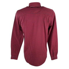 Camisa Masculina Os Vaqueiros Manga Longa Xadrez Azul/Vermelho Com Logo No Bolso REF: V19-7003XP