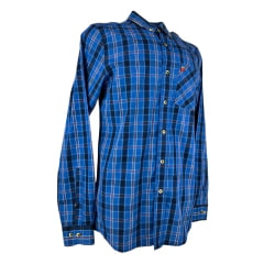 Camisa Masculina Os Vaqueiros Xadrez Azul Com Vermelho Manga Longa Ref: 7003