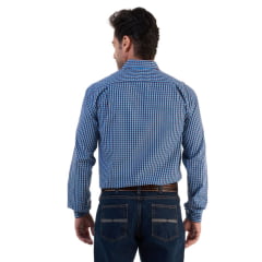 Camisa Masculina Ox Horns Azul/Vermelha E Branca Com Logo Branco Manga Longa Ref:9596