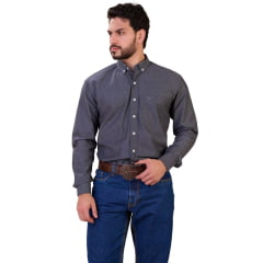 Camisa Masculina Ox Horns Manga Longa Cinza Chumbo Ref:9522