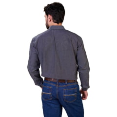 Camisa Masculina Ox Horns Manga Longa Cinza Chumbo Ref:9522