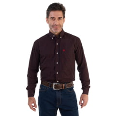 Camisa Masculina Ox Horns Preta/Vermelha Com Logo Vermelho Manga Longa Ref:9595
