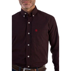 Camisa Masculina Ox Horns Preta/Vermelha Com Logo Vermelho Manga Longa Ref:9595