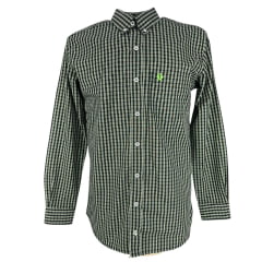 Camisa Masculina Ox Horns Verde/ Preta Com Logo Verde Manga Longa Ref:9598