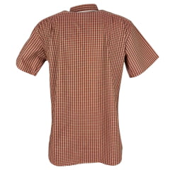 Camisa Masculina Ox Horns Xadrez Laranja Manga Curta Com Logo Laranja Ref:9005