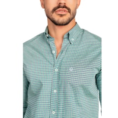 Camisa Masculina Ox Horns Xadrez Verde Manga Longa REF 9589