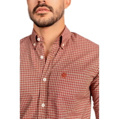 Camisa Masculina Ox Horns Xadrez Vermelha Manga Longa REF 9583