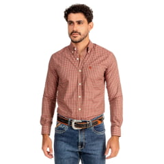 Camisa Masculina Ox Horns Xadrez Vermelha Manga Longa REF 9583