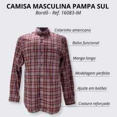 Camisa Masculina Pampa Sul Bordô - Ref. 16083-IM