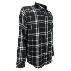 Camisa Masculina Pura Raça Country Manga Longa Flanela Xadrez Preto R.07.0077.0036