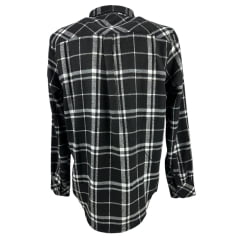 Camisa Masculina Pura Raça Country Manga Longa Flanela Xadrez Preto R.07.0077.0036