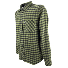 Camisa Masculina Pura Raça Country Manga Longa Flanela Xadrez Verde R.07.0077.0036