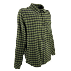 Camisa Masculina Pura Raça Country Manga Longa Flanela Xadrez Verde R.07.0077.0036