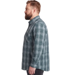 Camisa Masculina Pura Raça Plus Size Xadrez Azul Petróleo Regular Fit Manga Longa REF:070078000001
