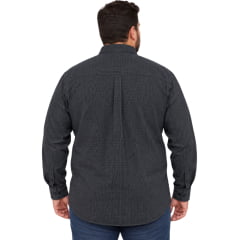 Camisa Masculina Pura Raça Plus Size Xadrez Preto E Branco Regular Fit Manga Longa REF:070078000001