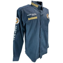 Camisa Masculina Radade Bordada Manga Longa Brands Azul Marinho Ref: 3820