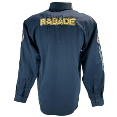 Camisa Masculina Radade Bordada Manga Longa Brands Azul Marinho Ref: 3820