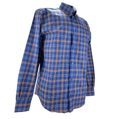Camisa Masculina Radade Manga Longa Xadrez Azul/Laranja Ref:MLXN 299
