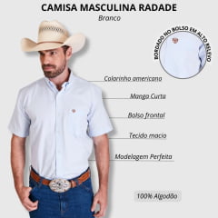 Camisa Masculina Radade Manga Curta Lisa OX Branca