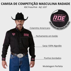 Camisa Masculina Radade Manga Longa Bordada Authentic RDE Ref: 3207