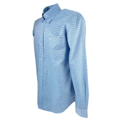 Camisa Masculina Radade Manga Longa Xadrez Azul Claro Ref:XN FIFTY