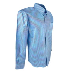 Camisa Masculina Radade Manga Longa Xadrez Azul Claro Ref:XN FIFTY
