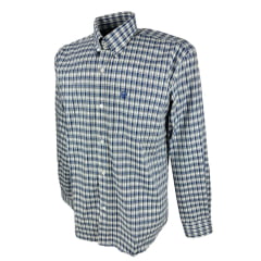 Camisa Masculina Radade Xadrez Azul Com Azul Bordo Manga Longa