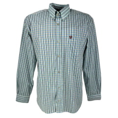 Camisa Masculina Radade Xadrez Verde Com Azul Bordo Manga Longa