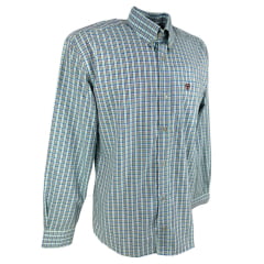 Camisa Masculina Radade Xadrez Verde Com Azul Bordo Manga Longa