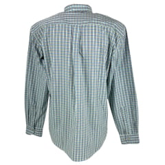 Camisa Masculina Radade Xadrez Verde Com Azul Bordo Manga Longa