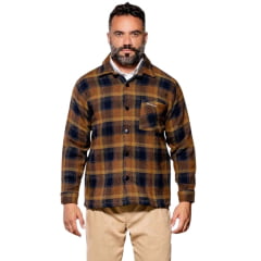 Camisa Masculina Santa Fé Térmica Tradicional La Criolla Xadrez Azul/Marrom REF:01