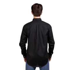 Camisa Masculina Strut Manga Longa Preta Lisa Com Bolso REF: 7173