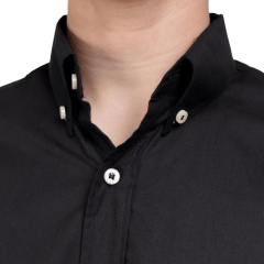 Camisa Masculina Strut Manga Longa Preta Lisa Com Bolso REF: 7173