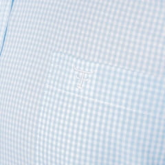 Camisa Masculina Texas Farm Exclusive Manga Longa Xadrez Azul Bebê E Branco Logo Cinza REF:CAL656