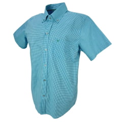 Camisa Masculina Texas Farm Manga Curta Xadrez Azul Claro - Ref.CAC670