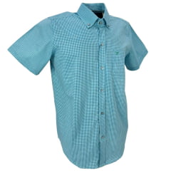 Camisa Masculina Texas Farm Manga Curta Xadrez Azul Claro - Ref.CAC670