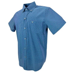 Camisa Masculina Texas Farm Manga Curta Xadrez Azul - Ref.CAC661