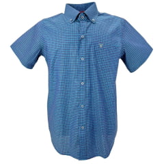 Camisa Masculina Texas Farm Manga Curta Xadrez Azul - Ref.CAC661