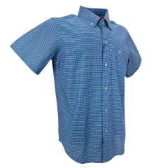 Camisa Masculina Texas Farm Manga Curta Xadrez Azul - Ref.CAC661