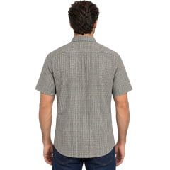 Camisa Masculina Texas Farm Manga Curta Xadrez Bege Logo Creme REF:CAC933