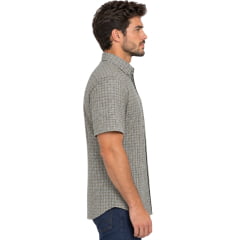 Camisa Masculina Texas Farm Manga Curta Xadrez Bege Logo Creme REF:CAC933