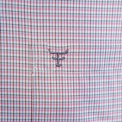 Camisa Masculina Texas Farm Manga Curta Xadrez Pequeno Azul Claro Ref:CAC883