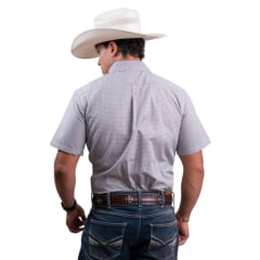 Camisa Masculina Texas Farm Manga Curta Xadrez Pequeno Azul Claro Ref:CAC883
