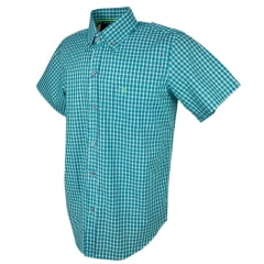 Camisa Masculina Texas Farm Manga Curta Xadrez Verde Claro - Ref.CAC664