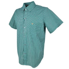 Camisa Masculina Texas Farm Manga Curta Xadrez Verde E Preto - Ref.CAC667