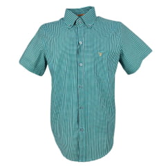 Camisa Masculina Texas Farm Manga Curta Xadrez Verde E Preto - Ref.CAC667