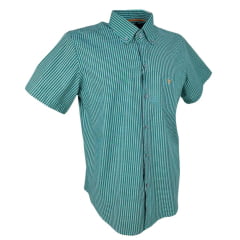 Camisa Masculina Texas Farm Manga Curta Xadrez Verde E Preto - Ref.CAC667