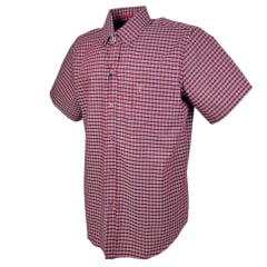 Camisa Masculina Texas Farm Manga Curta Xadrez Vermelha - Ref.CAC669